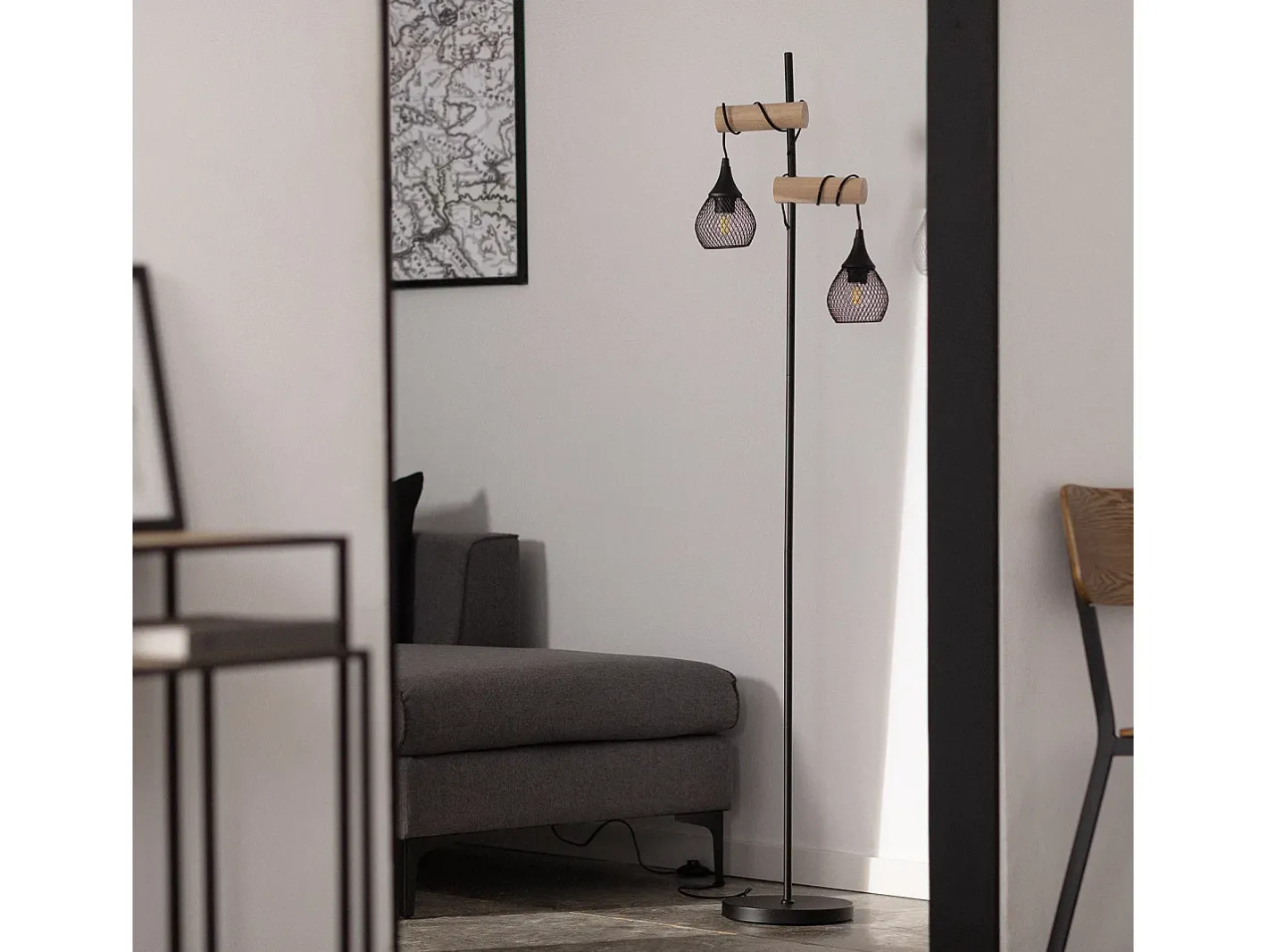 Ledkia Lámpara de Pie Monah Negro Multicolor