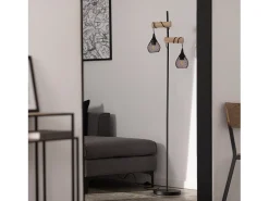 Ledkia Lámpara De Pie-Lámpara de Pie Monah WiFi con Regulador Negro Multicolor