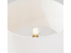 Sollux Lighting Lámpara de pie Natt moderno de tela/PVC/madera - 1 fuentes luminosas - L.77 x A.140 cm - madera blanca/natural Blanco Clearance