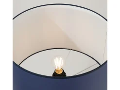 Sollux Lighting Lámpara De Pie-Lámpara de pie Natt moderno de tela/PVC/madera - 1 fuentes luminosas - L.77 x A.140 cm - marino/madera natural Azul