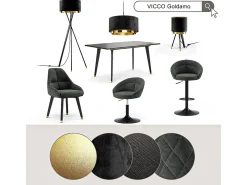 Vicco Lámpara De Pie-Lámpara de pie 50x50x154 goldamo Negro