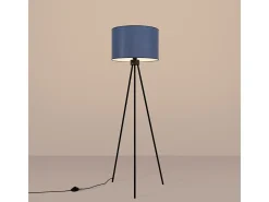Sollux Lighting Lámpara De Pie-Lámpara de pie Nevia minimalista de tela/PVC/acero - 1 fuentes luminosas - L.40 x A.135 cm - marino/negro Azul