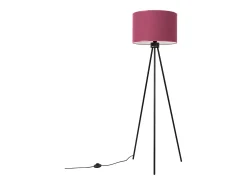 Sollux Lighting Lámpara De Pie-Lámpara de pie Nevia minimalista de tela/PVC/acero - 1 fuentes luminosas - L.40 x A.135 cm - burdeos/negro Rojo