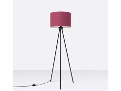 Sollux Lighting Lámpara De Pie-Lámpara de pie Nevia minimalista de tela/PVC/acero - 1 fuentes luminosas - L.40 x A.135 cm - burdeos/negro Rojo