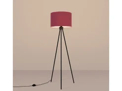 Sollux Lighting Lámpara De Pie-Lámpara de pie Nevia minimalista de tela/PVC/acero - 1 fuentes luminosas - L.40 x A.135 cm - burdeos/negro Rojo