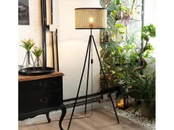 Ledkia Lámpara De Pie-Lámpara de Pie Ratán Huela Natural Multicolor