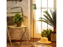 Ledkia Lámpara de Pie Solar Exterior LED 3W Banate Celadón Verde Clearance