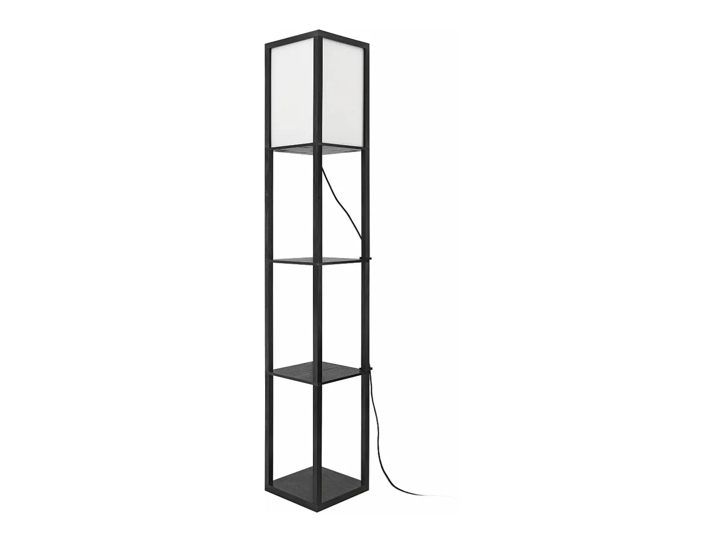 Helloshop26 Lámpara de pie Stapleford con estante casquillo E27 160 cm de alto blanco y 03_0007319 Negro Best