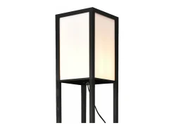 Helloshop26 Lámpara de pie Stapleford con estante casquillo E27 160 cm de alto blanco y 03_0007319 Negro Best