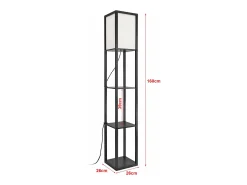 Helloshop26 Lámpara de pie Stapleford con estante casquillo E27 160 cm de alto blanco y 03_0007319 Negro Best