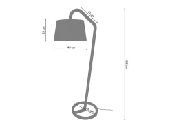New TOSEL Lámpara de Pie , madera, ,A190xD50xP180cm Negro