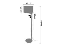 TOSEL Lámpara De Pie-Lámpara de Pie ,madera,natural,A 168x D45xP45cm Blanco