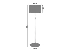 TOSEL Lámpara De Pie-Lámpara de Pie ,madera,natural, A 142xD30x P 30cm Blanco