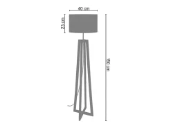 TOSEL Lámpara De Pie-Lámpara de Pie ,madera,natural, A 150xD45xP45cm Color natural claro