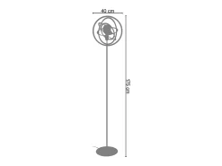 TOSEL Lámpara de Pie ,metal,,A 170x D40xP40cm Rojo Clearance