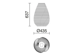 Lámpara De Mesa-Lámpara de pie y mesa TWIST estilo moderno y escandinavo - Alt. 63,7 cm x D. 43,6 cm - GX53 LED T2 - 10W - 1200lm y 3000K - cable 2 metros - on&off - ip20 Marru00f3n