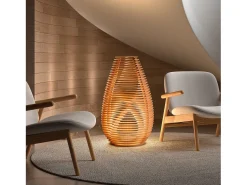 Lámpara de pie y mesa TWIST estilo moderno y escandinavo - Alt. 91 cm x D. 54,5 cm - GX53 LED T2 - 18W - 1200lm y 3000K - cable 2 metros - on&off - ip20 Marru00f3n