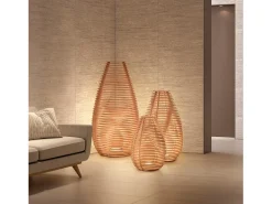 Lámpara de pie y mesa TWIST estilo moderno y escandinavo - Alt. 91 cm x D. 54,5 cm - GX53 LED T2 - 18W - 1200lm y 3000K - cable 2 metros - on&off - ip20 Marru00f3n