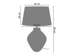 TOSEL Lámpara De Mesa-Lámpara de Salón ,vidrio, , A 60xD40xP40cm Transparente