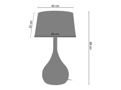 TOSEL Lámpara De Mesa-Lámpara de Salón ,vidrio,Cromo,A66xD45xP45cm Plateado