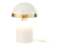 Outlet J-Line Lámpara de seta de metal con borde dorado 20x20x30 cm Blanco