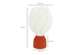 Homcom Lámpara De Mesa-Lámpara de sobremesa Antorcha 25W luz LED 3000K Ø16,5x28 cm Blanco