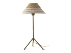 Lámpara de sobremesa con tulipa de fibra natural trenzada Marru00f3n New