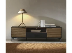 Lámpara de sobremesa con tulipa de fibra natural trenzada Marru00f3n New
