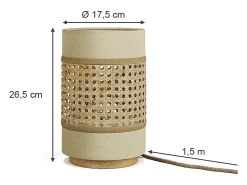 Vicco Lámpara de sobremesa 17.5x17.5x26.5 morten Crema New