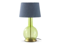 Lámpara de sobremesa cristal con tulipa de algodón azul Verde Best