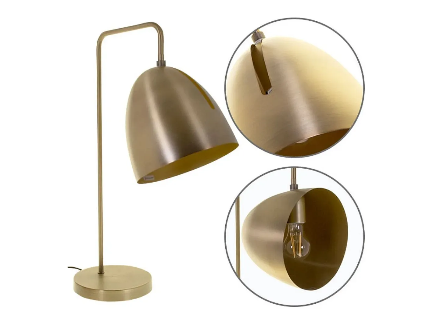 Lámpara de sobremesa Inoi Lumit 28W bronce Ø20x57 cm Marru00f3n Clearance