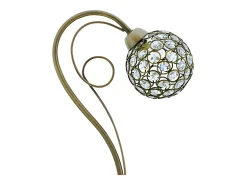 Lámpara De Mesa-Lámpara de sobremesa Kegan Lumit 33W metal y cristal cuero 33x23x13 cm Marru00f3n