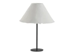 Lámpara de sobremesa metálica 30x30x41 tulipa de papel maché Blanco Clearance