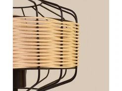 Lámpara De Mesa-Lámpara de sobremesa Solange Lumit 60W mimbre natural/marrón Ø25x45,5 cm Color natural claro