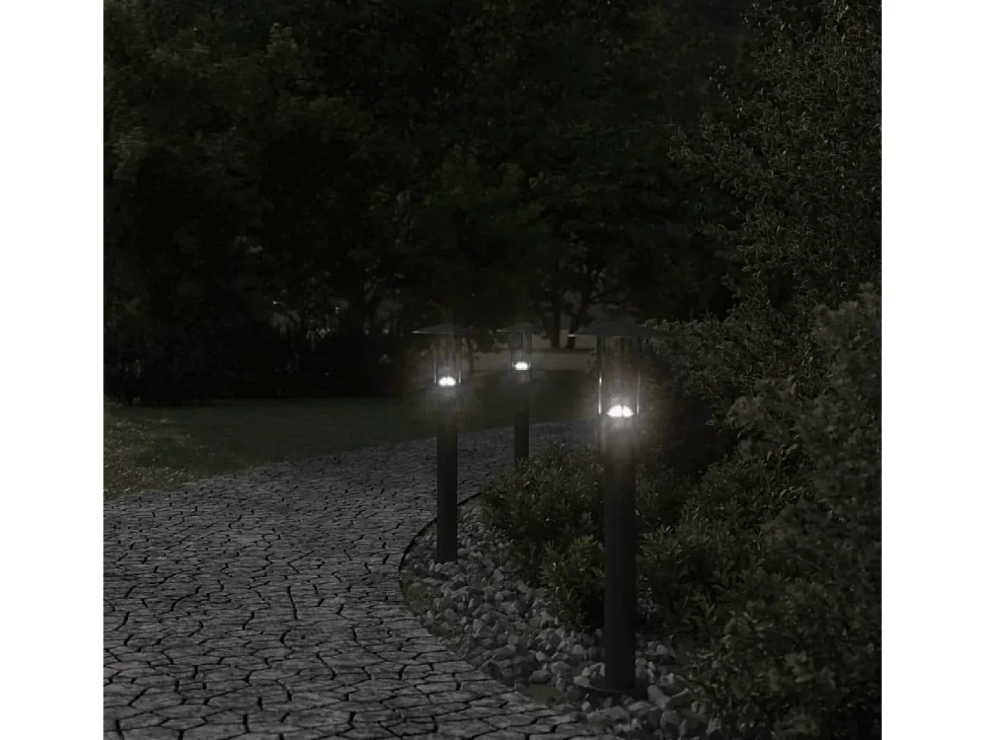 Iluminación Exterior-Lámpara de suelo de exterior acero inoxidable 60 cm ES696026 Negro