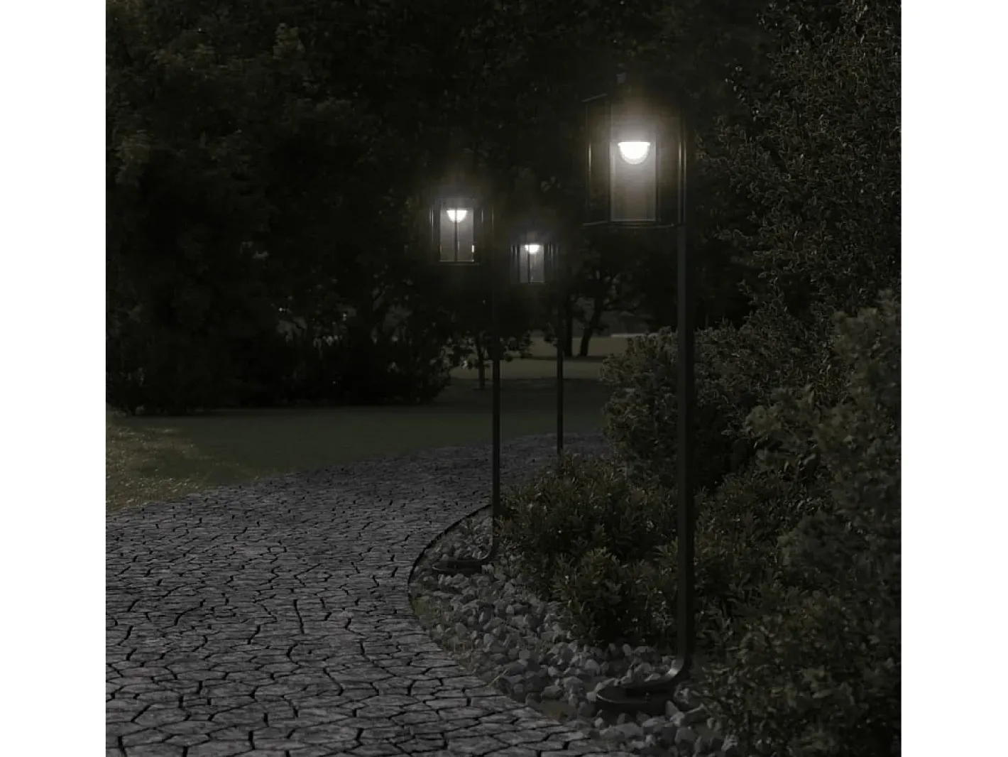 Iluminación Exterior-Lámpara de suelo de exterior acero inoxidable 100 cm ES422583 Negro