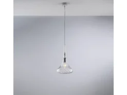 Lámpara de suspensión Nemesis en hierro con cristal pyrex 1 luz 142 Ø20 BL280-S1-TR Transparente Best
