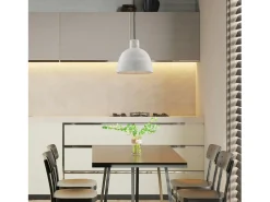 Lámpara de suspensión Portland en hierro lacado con difusor de hormigón d. 20 y cable eléctrico regulable 1 luz 100 Ø28 BL305-S1-MD Gris Hot