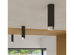 Sollux Lighting Plafón-Lámpara de techo Alvor moderno de acero - 1 fuentes luminosas 3000K - L.6 x A.22,5 cm - /cromo Negro