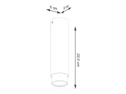 Sollux Lighting Plafón-Lámpara de techo Alvor moderno de acero - 1 fuentes luminosas 4000K - L.6 x A.22,5 cm - /cromo Negro