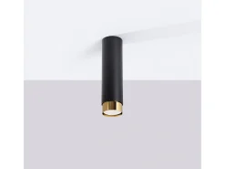 Clearance Sollux Lighting Lámpara de techo Alvor moderno de acero - 1 fuentes luminosas 3000K - L.6 x A.22,5 cm - /oro Negro