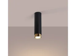 Sollux Lighting Lámpara de techo Alvor moderno de acero - 1 fuentes luminosas 4000K - L.6 x A.22,5 cm - /oro Negro