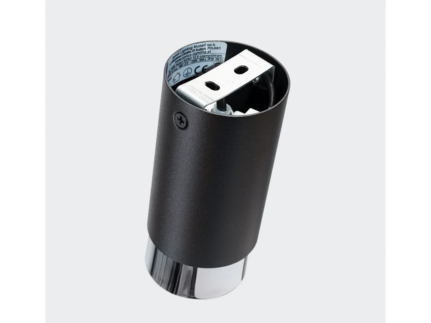 Sale Sollux Lighting Lámpara de techo Alvor moderno de acero - 1 fuentes luminosas 3000K - L.6 x A.12,5 cm - /cromo Negro