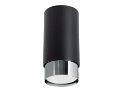 Sollux Lighting Plafón-Lámpara de techo Alvor moderno de acero - 1 fuentes luminosas 4000K - L.6 x A.12,5 cm - /cromo Negro