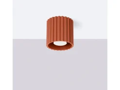 Sollux Lighting Lámpara De Techo Aura Minimalista De Aluminio - 1 Fuentes Luminosas - L.10 X A.10 Cm - Ocre Rojo Outlet