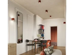 Sollux Lighting Lámpara De Techo Aura Minimalista De Aluminio - 1 Fuentes Luminosas - L.10 X A.10 Cm - Ocre Rojo Outlet