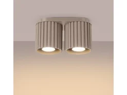Sollux Lighting Lámpara De Techo Aura Minimalista De Aluminio - 2 Fuentes Luminosas - L.21 X A.12 Cm - Pardo Gris Sale