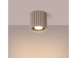 Sollux Lighting Plafón-Lámpara De Techo Aura Minimalista De Aluminio - 1 Fuentes Luminosas - L.10 X A.10 Cm - Pardo Gris