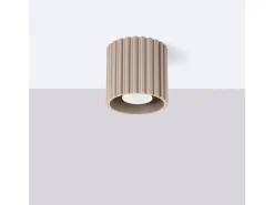 Sollux Lighting Plafón-Lámpara De Techo Aura Minimalista De Aluminio - 1 Fuentes Luminosas - L.10 X A.10 Cm - Pardo Gris