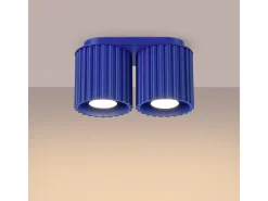 Sollux Lighting Lámpara De Techo Aura Minimalista De Aluminio - 2 Fuentes Luminosas - L.21 X A.12 Cm - Ultramarino Azul oscuro